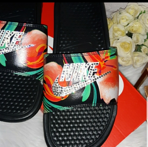 Custom bling tropical Nike Slides Benassi - Picture 6 of 8